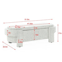 Linen Fabric Upholstered Storage Bench with Contemporary Style Design,Entryway Bench,Ottoman Bench for Living Room End of Bed,Beige,No assembly required,51.5''x20.5''x17''
