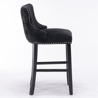 Set of 2 Teddy Fabric Dining Chairs with Curved Back and Metal Legs, Mid-Century Metal Frame Chairs for Kitchen Dining Room, Black