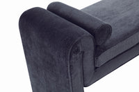 Triple Tree Chenille Accent Bench in Black