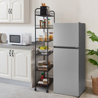 6 Tier Rolling Cart, Mobile Storage Shelving Unit with Wheels, Movable Storage Shelf, Narrow Metal Wire Storage Rack with Baskets for Kitchen Bathroom Office Laundry, Antique brown