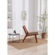 Accent Chairs for Living Room, Single Rattan Lounge Reading Chair with Solid Wood Frame, Mid Century Modern Wood Chairs, Rustic Side Chair with Cane Back for Bedroom Office, Pool Sun Chairs, Brown