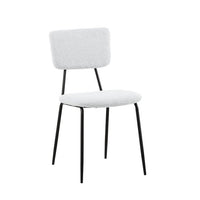 Dining Room Chairs Set of 6, Modern Comfortable Feature Chairs with Faux Plush Upholstered Back and Chrome Legs, Kitchen Side Chairs for Indoor Use: Home, Apartment (6 White Chairs)
