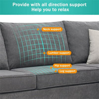 Large L Shape Sofa, Sectional Sofa Couch with 3 Pillows, Modern Upholstered Living Room L-Shape Couch for Office and Home,Weight Capacity 300 LBS/Seat, 91"Lx91"Wx33.5"H, Easy to Assemble, Grey