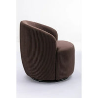 Swivel Barrel Chair,Velvet Accent Chair, Upholstered Comfy Side Corner Sofa Chair,Leisure Lounge Singe Round Sofa Armchair for Living Room,Nursery,Bedroom,Office, Lounge,Chocolate
