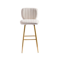 Bar Stools Set of 2, 30" Velvet Counter Height Bar Stools with Back and Footrest,Dining Chairs with Padded Seat Cushion & Gold Metal Legs,Accent Chairs for Kitchen Counter Bistro Pub