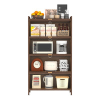 TRIPLE TREE 57'' Tall Metal Storage Cabinet with 4 Flip Doors, Kitchen Panty Cabinet, Multi-Use Craft/Shop Organization for Bedroom, Office, Living Room, Hallway, Entryway, Walnut