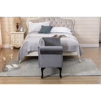 Velvet Button Tufted Loveseat Sofa, Two Seater Sofa Couch with Soft Seat Cushion and Black Metal Legs, for Living Room, Small Space, Office, Studio, Apartment, Bedroom, Mini Room, Gray