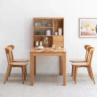 Dining Chair, FAS Grade Natural Oak Solid Wood Living Room Chair with Curved Backrest, Simple Design & 100% Dirt-free Dining Chair, Easy to Clean, 1 Count, Oak