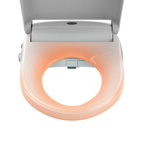 Electric Bidet Smart Toilet Seat with Dual Control Mode, Adjustable Warm Water and Air Dryer, Ultra Slim Heated Toilet Seat, Oscillating and Pulsating Spray Wash, LED Nightlight, Elongated