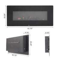 Electric Fireplace - 42 Inch Faux Fireplace with Flame Wall Hanging Installation - Remote Control Operated, Safe for Daily Use Wide Wall Mount Heater