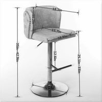 PU Swivel Counter Height Stools Set of 2, PU Leather Upholstered Bar Stool Adjustable Bar Height Kitchen Island Stool Chairs Buttun Tufted with Metal Legs (Burgundy)