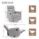 Swivel Glider Recliner Rocker, Modern Upholstered Nursery Glider Recliner Nursery Chair, Plush Seating Glider Swivel Recliner Chairs for Living Room, Bedroom and Office, Weight Capacity 330 LBS, Grey