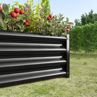 4×2×1ft Raised Garden Bed with Steel Cable, Elevated PP Planter Box Stand for Gardening, Backyard Patio Ground Raised Bed for Planting Vegetables Flower Herb and Succulents, Black