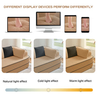 TRIPLE TREE 106" Teddy Fabric 32D Boneless Sofa,Modular Sectional Sofa with Curved Armrest,Contrast Color Design with Pillow,Fluffy Comfy Couch with L Shaped Chaise,for Living Room,No Assembly Required,Camel