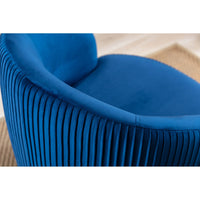 Swivel Accent Barrel Chair for Living Room, Velvet Fabric Swivel Armchair, Small Accent Round 360° Swivel Club Chairs, Modern Upholstered Arm Chair for Bedroom, Office, Hotel, Lounge, Dark Blue