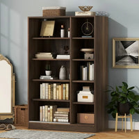 3-Door Shutter Wardrobe with Shelves for Kids Adults Use, Large Storage Wardrobe Cabinet for Bedroom, Walnut