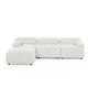 93" L-Shaped Sofa, Modular Sectional Sofa for Living Room, Minimalist Button Tufted Teddy Fabric Sofa Couch DIY Combination with Reversible Ottoman, for Living Room Apartment, Ivory Teddy Fabric