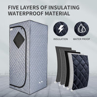 Portable Sauna for Home - Steam Sauna Tent, Personal Sauna - Sauna Heater, Tent, Chair, Remote Included for Home Sauna - Enjoy Your Own Personal Spa, Gray
