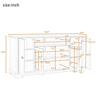 TV Stand for TV up to 65in, 59.8" Tall Entertainment Center with 2 Tempered Glass Doors Adjustable Panels Open Style Cabinet, Modern Media Console Wood Television Stand for Living Room, Black