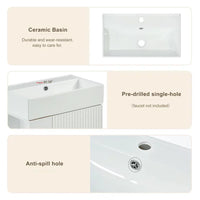 Bathroom Vanity, Cabinet with Undermount Sink Overflow White Drop in Ceramic Sink Top, 21.6" Bathroom Vanity, Solid Structure, Easy Assemble, Right side storge