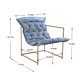 Accent Chair, Modern Velvet Upholstered Armchair with Open Metal Frame Leisure Single Sofa for Living Room, Bedroom, Green