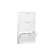 Shoe Cabinet for Entryway, White Narrow Shoe Storage Cabinet Flip Down Shoe Rack Wood 3 Tier Shoe Organizer for Home and Apartment, Modern Shoe Storage Cabinet with 3 Flip Drawers for Entrywa, White