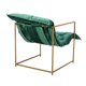 Accent Chair, Modern Velvet Upholstered Armchair with Open Metal Frame Leisure Single Sofa for Living Room, Bedroom, Green