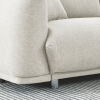 90.5" Modern Loveseat Sofa Couch, Linen Fabric 3-Seater Couch with 2 Pillows and Metal Legs,Upholstered Padded Sofa Couch with Solid Wood Frame, for Living Room Bedroom Office,Beige