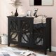 Modern Accent Storage Cabinet, Wooden Buffet Sideboard Console Table Storage Cabinet with Doors and Adjustable Shelf, Suitable for Entryway, Kitchen, Living Room and Dining Room, Black
