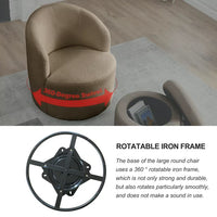 Swivel Barrel Chair with Round Storage Chair, Swivel Accent Chairs for Living Room with Ottoman/Footrest, 360 ° Swivel Club Chairs, Upholstered Teddy Modern Armchair for Bedroom, Office, Hotel, Coffee