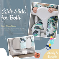 Toddler Swing Set, Adjustable Height Baby Swing, Baby Swings for Infants to Toddler, Freestanding Outdoor Indoor Slide Playset for Toddlers