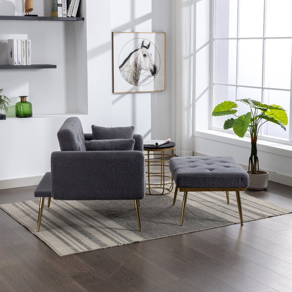 36.61'' Wide Modern Accent Chair With 3 Positions Adjustable Backrest ...