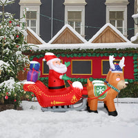 Christmas Inflatables Decoration Outdoor, 7ft Santa Claus and Reindeer Christmas Blow Up Yard Decorations Build-in 8pcs LED Lights, 24W Strong Blower Christmas inflatables Decor for Indoor Party