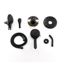 Shower Tub Kit, Tub and Shower Faucet Set（Valve Included) with 35-Mode 2 in 1 Handheld and Rain Shower Head System, Single-Handle Tub and Shower Trim Kit, Matte Black
