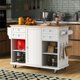 Kitchen Island Cart with Spacious Tabletop and 4 Locking Wheels, 52.8" Large Kitchen Trolley Cart with 4 Drawers, 1 Door and Adjustable Shelves, Spice Rack Towel Rack Rolling Kitchen Island Cart White