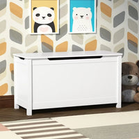 Kids Wooden Toy Chest, 2 In 1 Large Toy Storage Truck Bench with Flip-Top Lid, 2 Safety Hinges & Groove Handle, Toddler Big Toy Box for Playroom & Bedroom, Gift for Boys Girls Age 3+ (White)