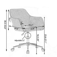 Modern Teddy Home Office Chair Swivel Desk Chair Adjustable Accent Armchair Upholstered Modern Desk Chair with Gold Base Ergonomic Study Seat Vanity Stools for Living Room Bedroom, Pink