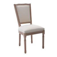 Set of 2 French Style Upholstered Kitchen Dining Chair Mid Century Modern High Back Chair with Padded Seat for Dining Room/Living Room/Kitchen/Restaurant, Stable and Durable, Beige