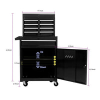 5-Drawer Rolling Tool Chest & Removable Tool Box with Locking System, Tool Box Organizer with 4 Wheels&Hooks, Large Capacity Garage Storage Cabinet for Warehouse and Repair Shop, Black