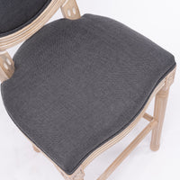 Counter Height Bar Stools Set of 2, French Country Bar Height Chairs with Upholstered Seat & Floral Carved Legs, Wooden Barstools for Pub, Restaurant, Kitchen, 300LBS Weight Capacity, Dark Gray