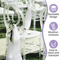 Clear Chairs, Modern Dining Chair Set of 4, Transparent Banquet Ghost Chair, 17.5" High Modern Accent Side Desk Chairs with Oval High-Back, Stacking Dining Chairs for Weddings, Banquets, Events