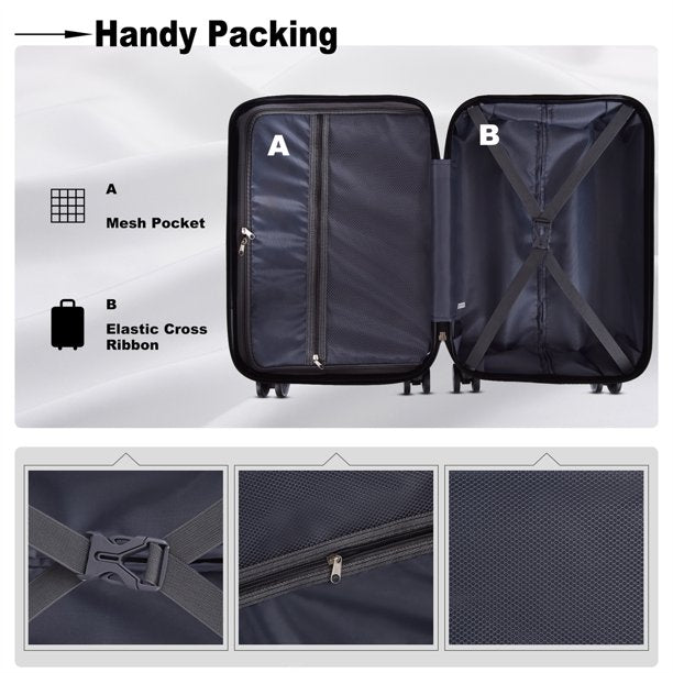 Luggage Sets with Expandable ABS Hardshell, 3pcs Clearance Luggage Hardside, Lightweight Durable, Suitcase Sets, Spinner Wheels Suitcase with TSA Lock 20in/24in/28in, Dark Green