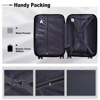 Luggage Sets with Expandable ABS Hardshell, 3pcs Clearance Luggage Hardside, Lightweight Durable, Suitcase Sets, Spinner Wheels Suitcase with TSA Lock 20in/24in/28in, Dark Green