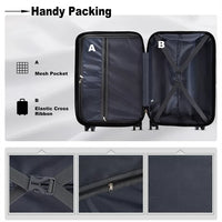 Luggage Sets with Expandable ABS Hardshell, 3pcs Clearance Luggage Hardside, Lightweight Durable, Suitcase Sets, Spinner Wheels Suitcase with TSA Lock 20in/24in/28in, Champagne