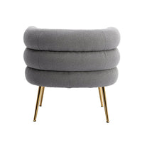 TRIPLE TREE Modern Accent Chair with Curved Backrest, Leisure Sofa with Golden Feet, Single Sofa Chair with Comfortable Cushion Lounge Chair for Living Room Office Apartment Reception Room, Gray
