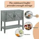 Farmhouse Coffee Bar Cabinet with Storage,Wood Buffet Sideboard Cabinet with 2 Doors and Open Bottom Shelf,Entryway Accent Cabinet Console Table for Living Room Dining Room Hallway,Antique Gray