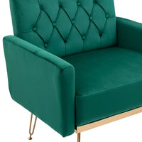 Accent Chair,Modern Armchair Leisure Single Sofa with Rose Gold Feet,Comfy Single Sofa Chair Side Chair with Backrest,Upholstered Tufted Reading Chair Club Chair for Living Room Bedroom Office,Green