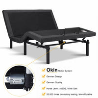 Queen Size Adjustable Bed Frame Full with Massage, Adjustable Bed Base with Dual USB Ports, Head and Foot Incline with Wireless Remote Control, Anti Snore