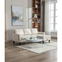 Pull Out Sleeper Sofa Couch,Convertible Sectional Sofa Sleeper with Pull-Out Bed and Storage Chaise Lounge,L-Shaped Sectional Sofa Corner Couch with Storage and Side Pocket for Living Room,Beige