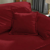 79" Sofa Couch, Soft Velvet 3 Seater Sofa, Mid Century Modern Couches for Living Room, Solid Wood Frame, Wide Backrest, Square Armrest, 2 Throw Pillows, Fit for Home Office Apartment, Red